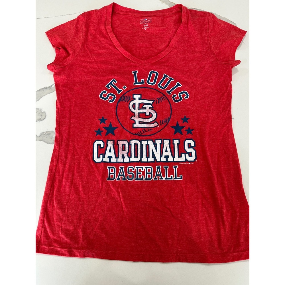 St Louis Cardinals MLB Baseball Shirt Womens XL Red V-Neck Campus Lifestyle‎